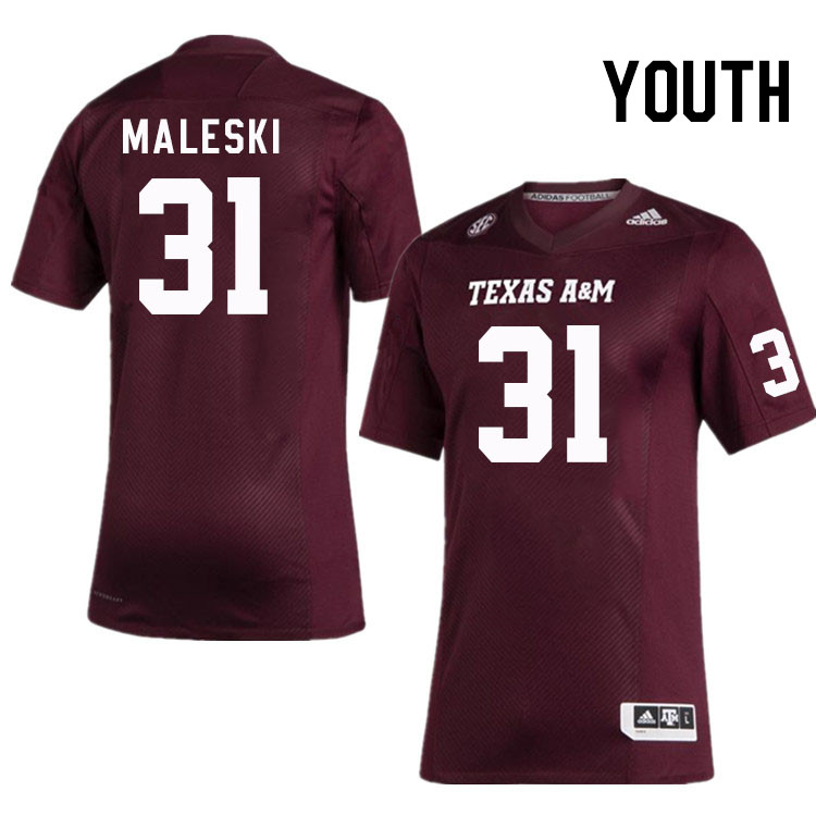 Youth #31 Andrew Maleski Texas A&M Aggies College Football Jerseys Stitched Sale-Maroon